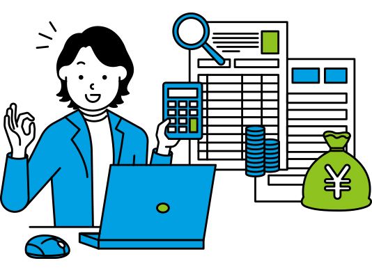 経理と運用を提案しているイラスト